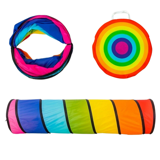 Pop-Up Pet Crawl Tunnel Tent with Toys-0